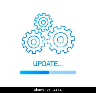 System Software Update oder Upgrade. Banner neues Update, Abzeichen, sign. Vector Illustration. Stock Vektor