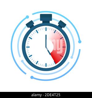 Schnelle Zeit. Stoppuhrsymbol. Zeitmanagement. Vektorgrafik. Stock Vektor