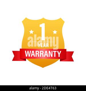 1 Jahr Garantie. Symbol für den Support-Service. Vektorgrafik. Stock Vektor