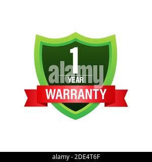 1 Jahr Garantie. Symbol für den Support-Service. Vektorgrafik. Stock Vektor