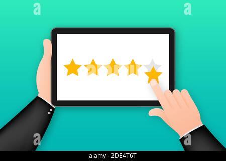 Kundenbewertungen, Usability Evaluation, Feedback, Rating System isometrisches Konzept. Vektorgrafik Stock Vektor