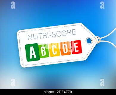 Nutri Score für Verpackungsdesign. Logo, Symbol, Etikett. Vektorgrafik. Stock Vektor