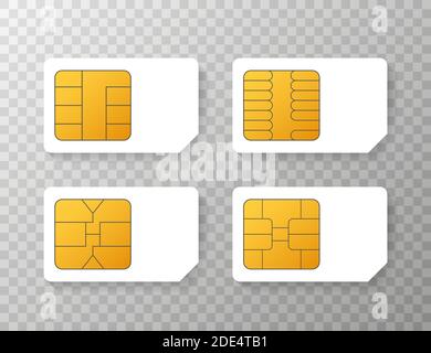 Mobile Handy SIM-Karte Chip isoliert auf Hintergrund. Vector lieferbar Abbildung. Stock Vektor