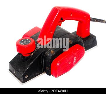 Ein Bild von Holzschneidemaschine isoliert auf weißem Hintergrund Stockfoto
