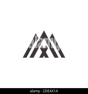 Abstrakter Buchstabe mx Dreieck Berglinie Logo Vektor Stock Vektor