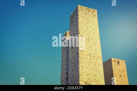 San Gimignano Towers Toskana Italien Stockfoto