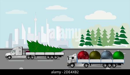 Transport von Waren für Weihnachten Stock Vektor