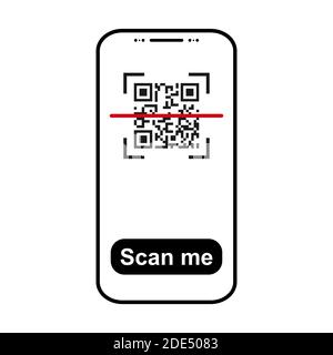 Mobil Scan Flat-Symbol auf weißem Hintergrund isoliert. QR Code Reader Vektor Illustration . Stock Vektor