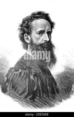 Hans Makart. Österreichischer Maler, Zeichner, Designer und Dekorateur. 1840-1884. Antike Illustration. 1884. Stockfoto