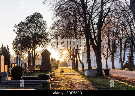 Wien, Wien: allee am Zentralfriedhof, Friedhofskirche zum heiligen Karl Borromäus, ehem Stockfoto