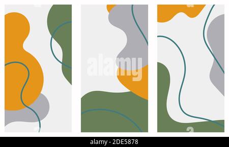 Handbemalter abstrakter Einband mit kreativen Formen und Linien. Handgezeichnete elegante Skins Poster Konzept Vektor Illustration Stock Vektor
