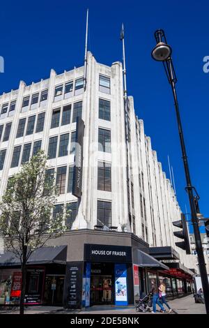 London, UK, April 1, 2012 : House of Fraser Kaufhaus Einzelhandelsgeschäft in Oxford Street, die ein beliebtes Reiseziel Wahrzeichen der CI ist Stockfoto