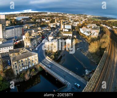 Sowerby Bridge Halifax Yorkshire Drone Stockfoto