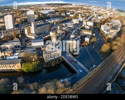 Sowerby Bridge Halifax Yorkshire Drone Stockfoto