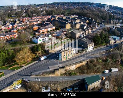 Sowerby Bridge Halifax Yorkshire Drone Stockfoto