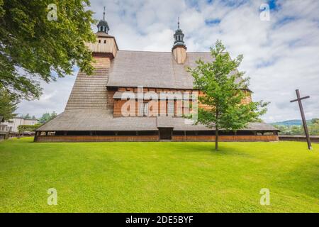 Übernahme der Kirche der Heiligen Maria in Haczow. Haczow, Subcarpathia, Polen. Stockfoto