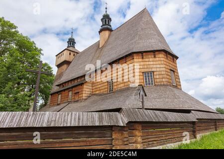 Übernahme der Kirche der Heiligen Maria in Haczow. Haczow, Subcarpathia, Polen. Stockfoto