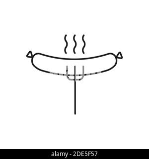 Sausage Icon Element von Fast Food Icon für mobiles Konzept und Web-Apps. Thin Line Sausage Icon kann für Web und mobile verwendet werden. Premium-Symbol auf weiß b Stock Vektor