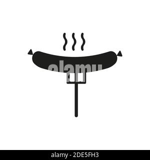 Sausage Icon Element von Fast Food Icon für mobiles Konzept und Web-Apps. Thin Line Sausage Icon kann für Web und mobile verwendet werden. Premium-Symbol auf weiß b Stock Vektor