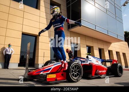 Shwartzman Robert (rus), Prema Racing, Dallara F2 2018, Portrait während des 11. Laufs der FIA Formel-2-Meisterschaft 2020 vom 27. Bis 29. November 2020 auf dem Bahrain International Circuit, in Sakhir, Bahrain - Foto Sebastian Rozendaal / Dutch Photo Agency / DPPI / LM Stockfoto