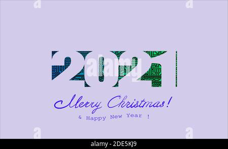 E-Card mit 2021 Jahren Stock Vektor