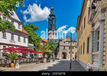 Blick auf das Weimarer Schloss in der Altstadt von Weimar, Thüringen, Deutschland, Europa Stockfoto