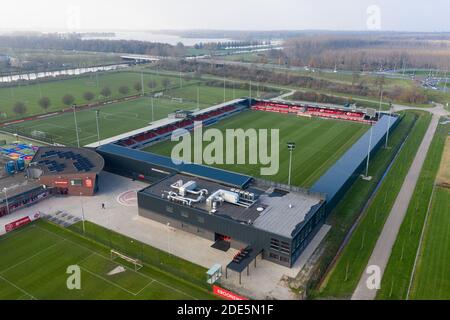 Amsterdam, Niederlande. November 2020. ALMERE, 29-11-2020, Yanmar Stadion, Saison 2020/2021, Almere City Stadion. Yanmar Stadium arial shot Credit: Pro Shots/Alamy Live News Stockfoto