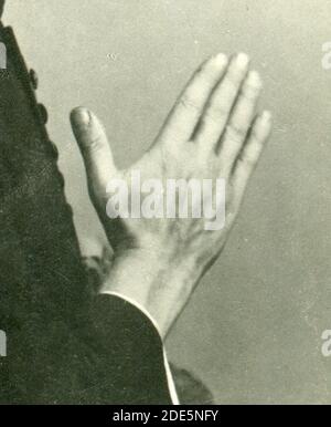 Feodor Ivanovich Chaliapin (Фёдор Ива́нович Шаля́пин, Februar 13 [O.S. 1. Februar] 1873 – 12. April 1938) war eine russische Opernsängerin. Fragment. Stockfoto