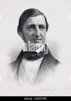 Ralph Waldo Emerson drucken können. 1859 Stockfoto