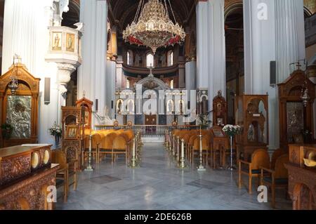 Innenraum der Agios Minas Kathedrale in Heraklion, Kreta (Griechenland) Stockfoto