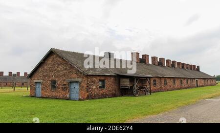 Auschwitz, Polen - 30. Juli 2018: Ein Krematorium im Konzentrationslager Auschwitz-Birkenau, Polen Stockfoto
