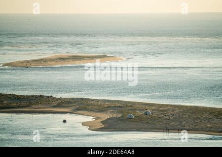 Tourist auf der Düne von Pilat, Frankreich, Europa. Stockfoto