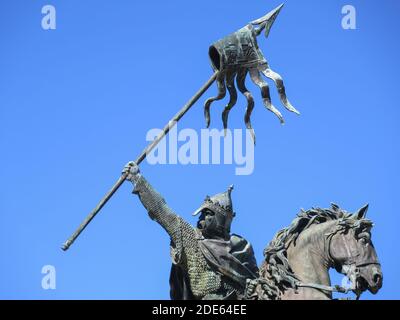 Statue von Wilhelm dem Eroberer - Guillaume-le-Conquérant, Falaise Stockfoto