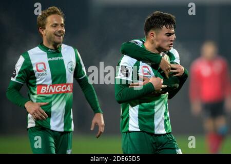 Lommels Manfred Alonso Ugalde Arce feiert nach einem Treffer bei einem Fußballspiel zwischen Lommel SK und RWDM, Sonntag, 29. November 2020 in Lommel, am d Stockfoto