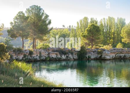 Schöne Landschaft im Naturpark Lagunas de Ruidera, Spanien Stockfoto