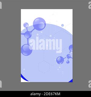 Vorlage molekularwissenschaftliches Banner Poster. Atom-Struktur-Design. Vektor Molekül Poster, Molecular Connect, Chemie Struktur Broschüre, Labor Chemic Stock Vektor