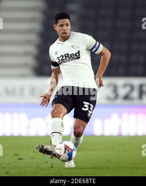 Curtis Davies von Derby County während des Sky Bet Championship-Spiels im Pride Park, Derby. Stockfoto