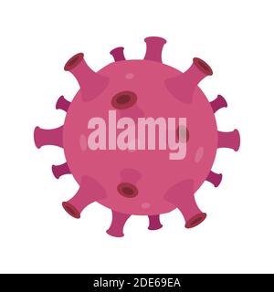 Virus Mikroorganismus Bakterien, 2019-ncov Grippe-Symbol, respiratorische Pathogen, rote Ausbruchsursache. Vektor Mikrobe Zelle, Influenza Coronavirus Illustration Stock Vektor