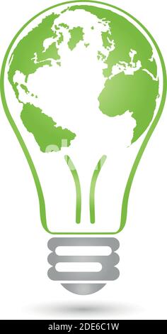 Lampe, Ökologie, grüne Energie, Logo Stock Vektor