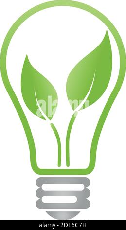 Lampe, Ökologie, grüne Energie, Logo Stock Vektor
