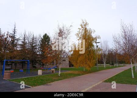 Blick vom Park im Herbst Stockfoto