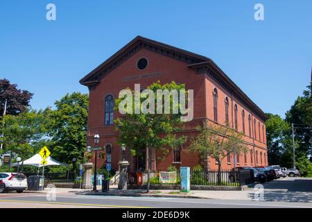 Peabody Institute Library an der 82 Main Street in der Innenstadt von Peabody, Massachusetts, USA. Stockfoto