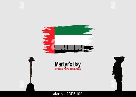 Illustration des gedenktages der vae. Märtyrertag der Vereinigten Arabischen Emirate. Design für Karte, Plakate. Stock Vektor