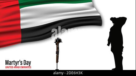 Illustration des gedenktages der vae. Märtyrertag der Vereinigten Arabischen Emirate. Design für Karte, Plakate. Stock Vektor