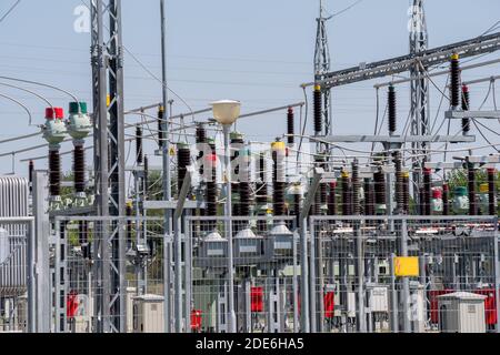 Anlagen in einer elektrischen Unterstation Stockfoto