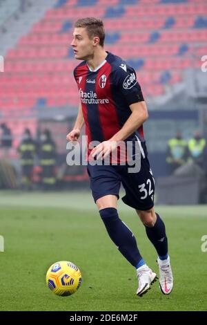 Bologna, Italien. November 2020. Bologna Mattias Svanbergwährend der italienischen Serie A Fußballspiel Bologna FC gegen Crotone im Renato Dall'Ara Stadion in Bologna, Italien, 29 November 2020. Foto Michele Nucci/LM Credit: Michele Nucci/LPS/ZUMA Wire/Alamy Live News Stockfoto