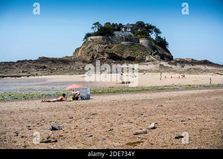 Guesclin Beach, Bretagne, Frankreich Stockfoto