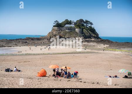 Guesclin Beach, Bretagne, Frankreich Stockfoto