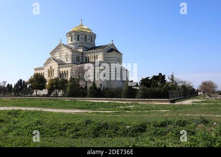 Blick auf die Vladimirsky Kathedrale im Frühling, Sewastopol Stockfoto