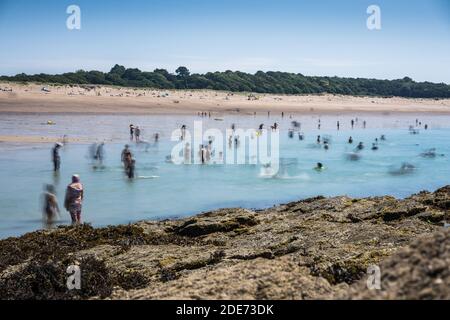 Guesclin Beach, Bretagne, Frankreich Stockfoto